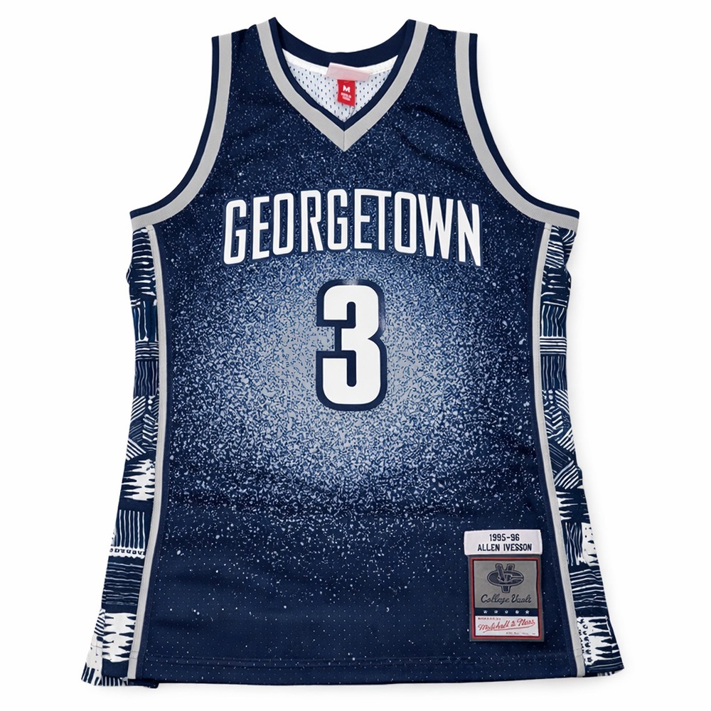 Allen Iverson Georgetown #3 Basketball Jersey - Navy & White